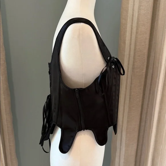 Scarlet Darkness Satin Black Corset Top, Size 16 NWT - Picture 6 of 13